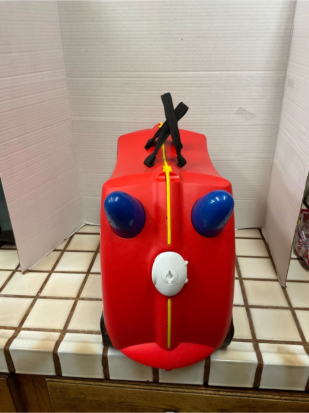 Red Ride-On Fire Engine Suitcase for Kids - Picture 2 of 9